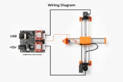 EasyDraw EBB control board wiring diagram for EasyDraw V3 – 12 V, USB, stepper motors and servo pen lift