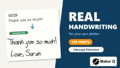 EasyDraw Handwriting Tool Inkscape extension turning typed text into real handwriting for pen plotters
